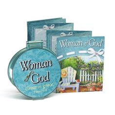 the woman of god book and cd set is shown in front of it's packaging