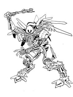 a drawing of a robot that is in black and white