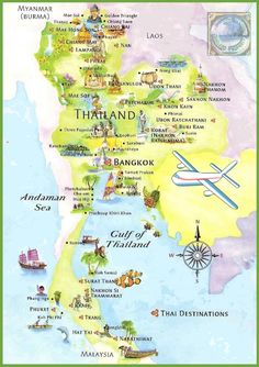 a map of thailand with all the major cities