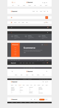 the website design is designed to look like it has an orange and gray theme, but also