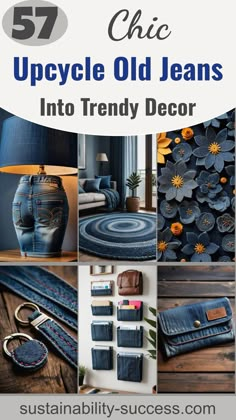 57 Innovative Upcycled Jeans Ideas: Transform Your Old Denim Into Chic Fashion And Home Decor Denim Cushions Old Jeans, Denim Craft Ideas, Turn Old Clothes Into New Diy, Reuse Denim Jeans Ideas, Repurposed Denim Projects, Denim Scraps Ideas Upcycle, How To Recycle Old Jeans, Diy Denim Bag Pattern, Diy Fashion Crafts