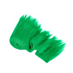 a roll of bright green hair on a white background