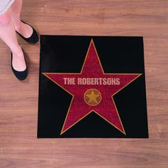 a star on the hollywood walk of fame that says the robertsons is in red