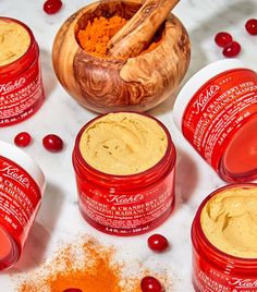 Turmeric & Cranberry Seed Energizing Radiance Mask Fall Skincare Routine, Cucumber Face Mask, Turmeric Mask, Brightening Face Mask, Cranberry Extract, Autumn Skincare, Turmeric Face Mask, Brightening Mask, Exfoliating Mask