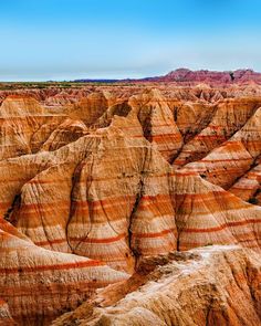 the landscape is very colorful and has many layers