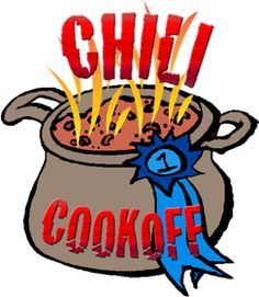 the word chili way is in front of a pot full of food and a blue ribbon