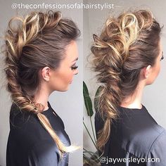 Viking Hair, Mohawk Hairstyles, Fishtail Braid, Penteado Cabelo Curto, Festival Hair, Box Braids Hairstyles, Great Hair, Hair Dos, Bridesmaid Hair