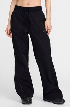 Nike Sportswear Repel Zip Hem Pants | Nordstrom Sporty Pants, Hem Pants, How To Hem Pants, Drawstring Pants, Pants Black, Nike Sportswear, Welt Pockets, Welt Pocket, Repellent