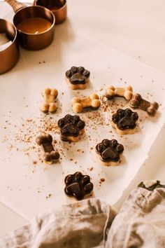 some dog treats are laying out on a table