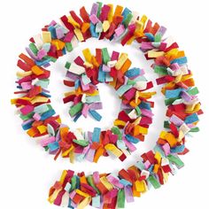 multicolored paper pieces arranged in a spiral