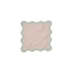 a pink and gray square shaped object on a white background with a light blue border