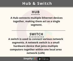 the words hub and switch are in different languages