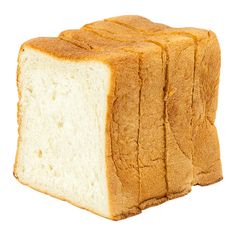 a loaf of white bread on a white background