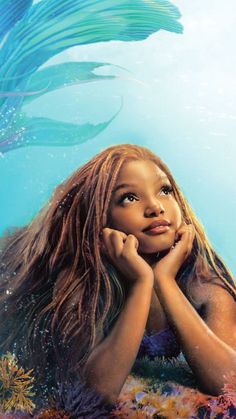 Black Ariel Mermaid, Halle Bailey Drawing, Ariel Black, Little Mermaid Halle Bailey, Black Ariel, Ariel 2023, Ariel Halle Bailey, The Little Mermaid Live Action, The Little Mermaid 2023