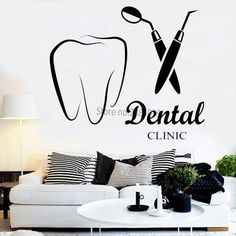 Dental Clinic Logo Quote Wall Decal Logo Dental, Office Blue, Dentist Clinic