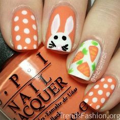 Easter Nails Easy, Nailart Glitter, Easter Nail, Cute Nail Art Designs