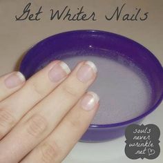 27 Nail Hacks For The Perfect DIY Manicure Whiter Nails, Stained Nails, It Goes On, Homemade Beauty Products