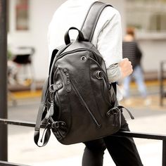 Genuine Leather Laptop Backpack Black with USB Charging Port 15.6 Inch Cool Backpacks For School, Overnight Backpack, Best Backpacks For School, Professional Backpack, Leather Laptop Backpack, Backpacks For School, Everyday Backpack, Computer Backpack, Leather Backpacks