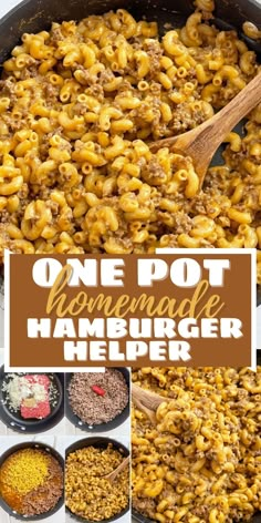 one pot homemade hamburger helper recipe in a skillet