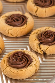 peanut butter thumbprint cookies with chocolate frosting