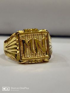 Mens Gold Initial Ring, Gents Rings Design Gold Latest, Men Jwelery, Letter Rings Gold For Men, Mens Gold Ring Vintage