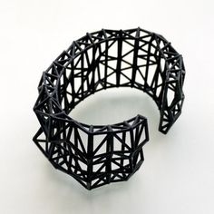 No Longer Being Made At This Width! Never Worn Out, Only Tried On - I Was Never Brave Enough! 3d Printed, Geometric Design. Sturdy. 3d Printer Jewelry, 3d Earrings, 3d Printing Fashion, 3d Jewelry, 3d Printed Jewelry, 3dprinting Design, Printed Jewelry, Geometric Jewelry, Modern Jewelry