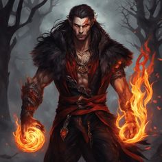 Fire Barbarian Dnd, Blood Hunter Character Art, Blood Hunter Dnd, Dnd Villains, Dnd Fanart, Movies Ideas, Barbarian Dnd, Male Elf, Blood Hunter