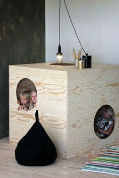 Ein Raum im Raum Mommo Design, Kids Forts, Build A Playhouse, Kids Room Furniture, Cubby Houses, Kids Playhouse, Plywood Furniture