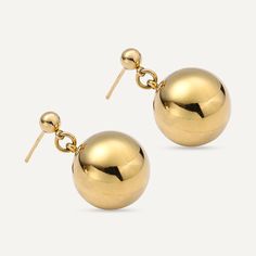 Crafted from 18K gold-plated stainless steel, these earrings feature a striking large sphere design that adds a touch of modern elegance to any outfit. Perfect for those who love bold and contemporary jewelry, these drop earrings are a must-have accessory for making an impact. Product Code: DE1214K Collection: Vibes Type: Post Material: 18K Gold-Plated Stainless Steel Dimensions: 2cm Pendant Dimensions: Style: Sphere Includes: Sphere Design, Making An Impact, Contemporary Jewelry, Touch Of Modern, Modern Elegance, Post Earrings, 18k Gold, Gold Plate, Plating