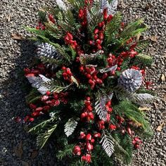 Christmas Cemetery Flowers Winter Grave Decoration Headstone | Etsy Winter Grave Blankets, Christmas Cemetery Decorations Ideas, Xmas Grave Decoration, Grave Blankets Made From Princess Pine, Grave Pillows Christmas, Christmas Gravesite Blanket, Graveside Decorations, Grave Flowers, Cemetery Decorations