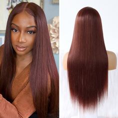 Hair Extension Lengths, Red Brown Hair, Straight Hair Bundles, Hair Tape, Wig Color, Glueless Wig, Women's Wigs, Ombre Wigs, Hair Closure