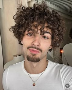 Curly Hair Afro Men, Haircut For Men Curly Hair Round Faces, 3b Curly Hair Men Haircuts, Wolf Cut Hair Men Curly, White Curly Hair Men, 3b Hairstyles Men, Mens Curly Hairstyles Long, Loose Curls Men, Short Curly Hair Men Black