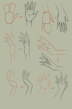 the hands are drawn in different ways