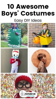 there are many different costumes for boys to make and play with in the yard or on the lawn