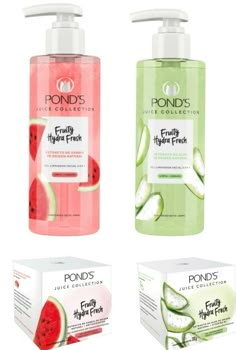 Pond's Fruity Hydra Fresh 2 Geles Hidratantes y 2 Geles Limpiadores Faciales. Shipped with Priority Mail. Incluye- 1 Gel Hidratante Sandía 1 Gel Hidratante Extracto de Aloe de Origen Natural 1 Gel Limpiador Sandía 1 Gel Limpiador Extracto de Aloe de Origen Natural ****************Gel Hidratante Sandía  descripción- Luce una piel naturalmente tonificada y luminosa con el Gel Hidratante Fruity Hydra Fresh Sandía de POND’S que contiene extracto de sandía de origen natural + antioxidantes. Ayuda a h Crema Ponds, Ponds Skin Care, Top Skin Care Products, Hair Vitamins, Skin Care Solutions, Skin Care Moisturizer, Flawless Skin, Facial Skin, Radiant Skin