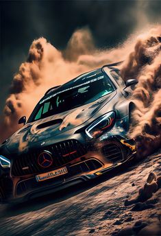 Enhance your walls with this stunning AI art poster featuring a German Mercedes Benz drifting in a dramatic dusty landscape.  Our poster boasts incredible detail and sharpness, thanks to its 8K HD resolution and photorealistic cinematography.  With beautifully color-coded professional lighting and advanced colour grading techniques, this poster is truly a work of art. Perfect for movie and car enthusiasts alike, this poster will bring a touch of high-octane excitement to any room Mercedes Benz Amg Wallpapers, Mercedes Benz Poster, Mercedes Amg Gt 63 S, Best Car Photo, Luxury Cars Mercedes, Mercedes Benz Wallpaper, Colour Grading, Car Mercedes, Cars Brand