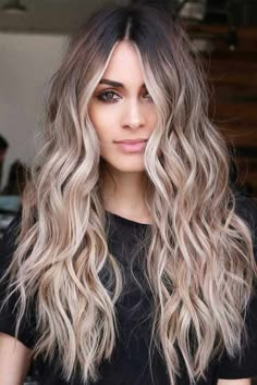 Middle Parted Wavy Shag #longshaghaircut #shaghaircut #haircuts #longhair Wavy Hairstyles Tutorial, Perfect Hair Color, Blond Balayage, Brunette Balayage, Hot Hair Colors, Dye Hair, Balayage Blonde, Shag Haircut, Balayage Brunette