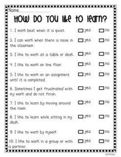 a printable worksheet with the words how do you like to learn?