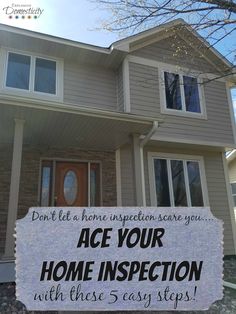 a home inspection sign in front of a house with the words, don't let an