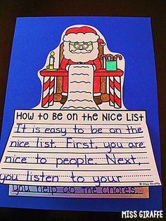 a piece of paper with writing on it that says, how to be on the nice list