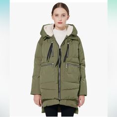 Jacket By Orolay New Without Tags Knee Length Several Zipper Pockets Very Warm Viral Popular Amazon Winter Coat Emperor Goose, Puffer Parka, Warm Down, Jacket Parka, Women's Flats, Black Khakis, Winter Coats Women, Hooded Coat, Down Coat