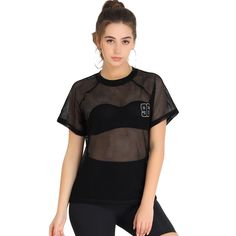 This blouse is super comfortable for a casual day, which is especially suitable for sports lovers Should be worn with a tube top or cami top, but not included Loose Fit, Styled with jeans, sports shorts, leggings, or slim pants for a chic look Occasion: Club, Party, Gatherings, Daily, Weekend, etc. Mesh Cover Up, Mesh T Shirt, Mesh Long Sleeve, Slim Fit Trousers, Lace Shirt, Petite Outfits, Slim Pants, Sheer Top, Spring Outfits Casual