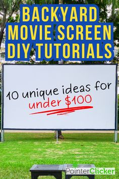 10 unique backyard movie screens DIY ideas for under $100 Backyard Projector, Backyard Movie Screen, Diy Movie Screen, Outdoor Movie Night Party, Projector Screen Diy, Diy Outdoor Movie Screen