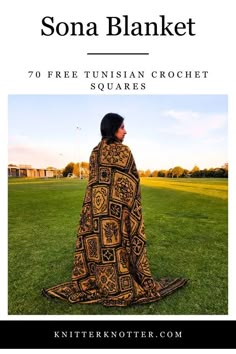 a woman is sitting in the grass with a blanket over her head and text that reads,