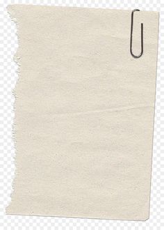 a white piece of paper with a clipping on it, that has been torn off