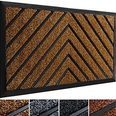 a door mat with different colors and patterns on the front, side and back sides