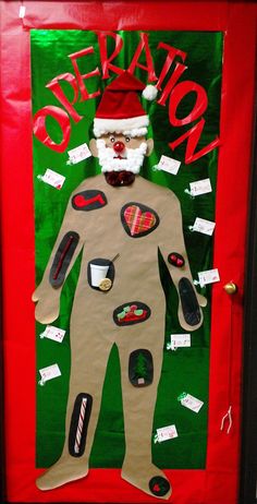 a bulletin board with santa clause on it