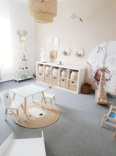 a child's room with toys and decor