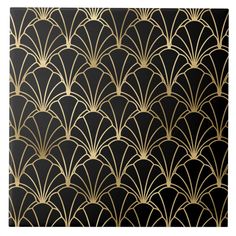 black and gold art deco wallpaper