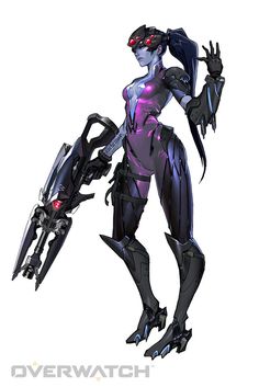 Overwatch Widowmaker, Overwatch Drawings, Concept Art Gallery, Overwatch 2, Black Spider, Concept Art Character, Game Concept Art, Game Character Design